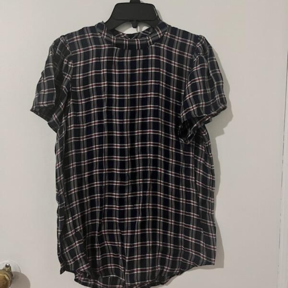 Loft Plaid (red, blue, white) Blouse....Size=XSmall